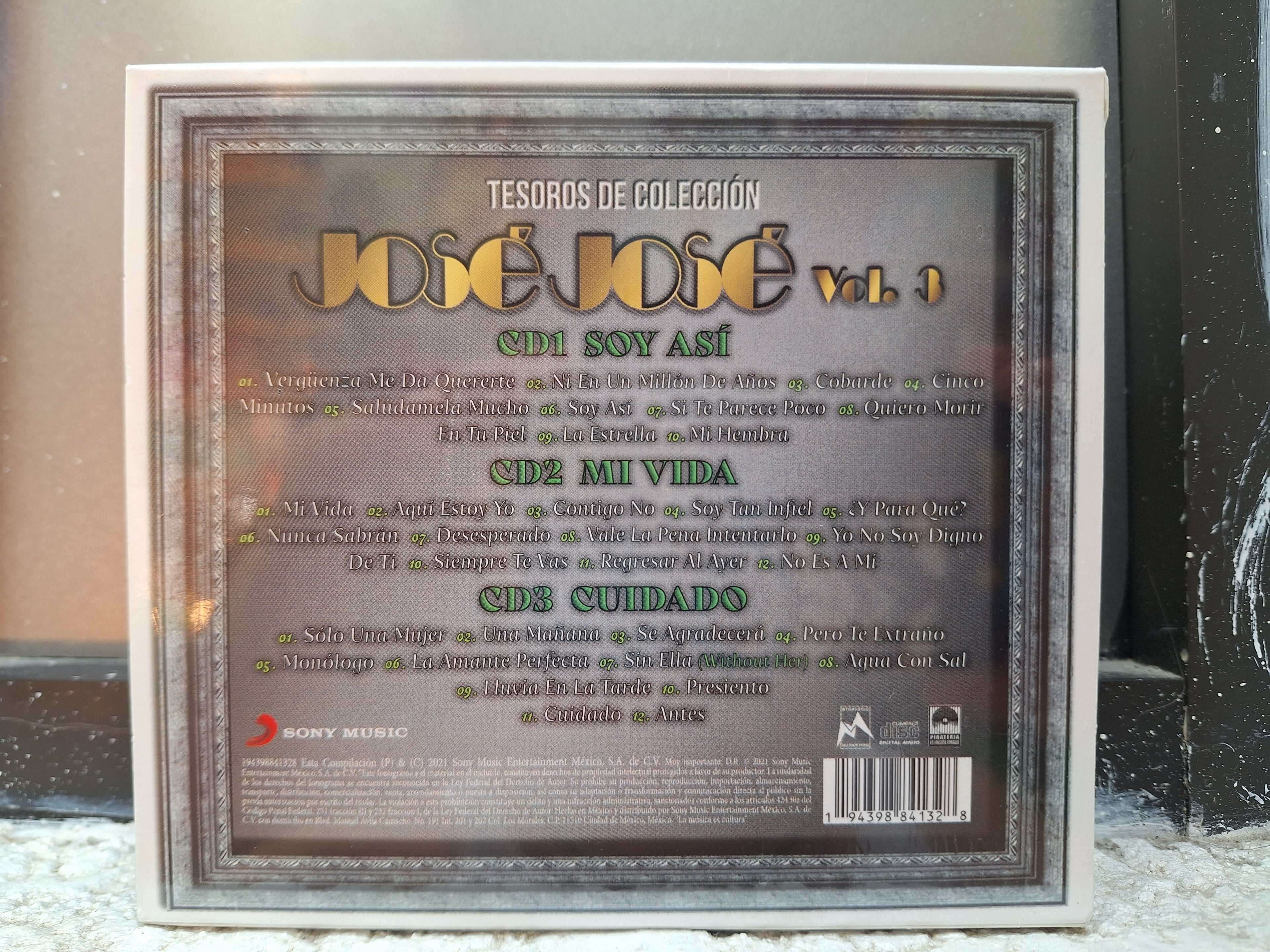 JOSE JOSE TESOROS DE COLECCIÓN VOL. 3 3 CD ORIGINAL NUEVO SELLADO [NACIONAL]