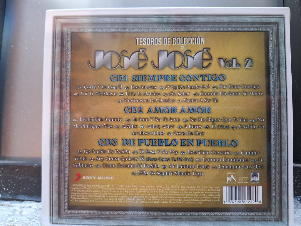 JOSE JOSE TESOROS DE COLECCIÓN VOL. 2 3 CD ORIGINAL NUEVO SELLADO [NACIONAL]
