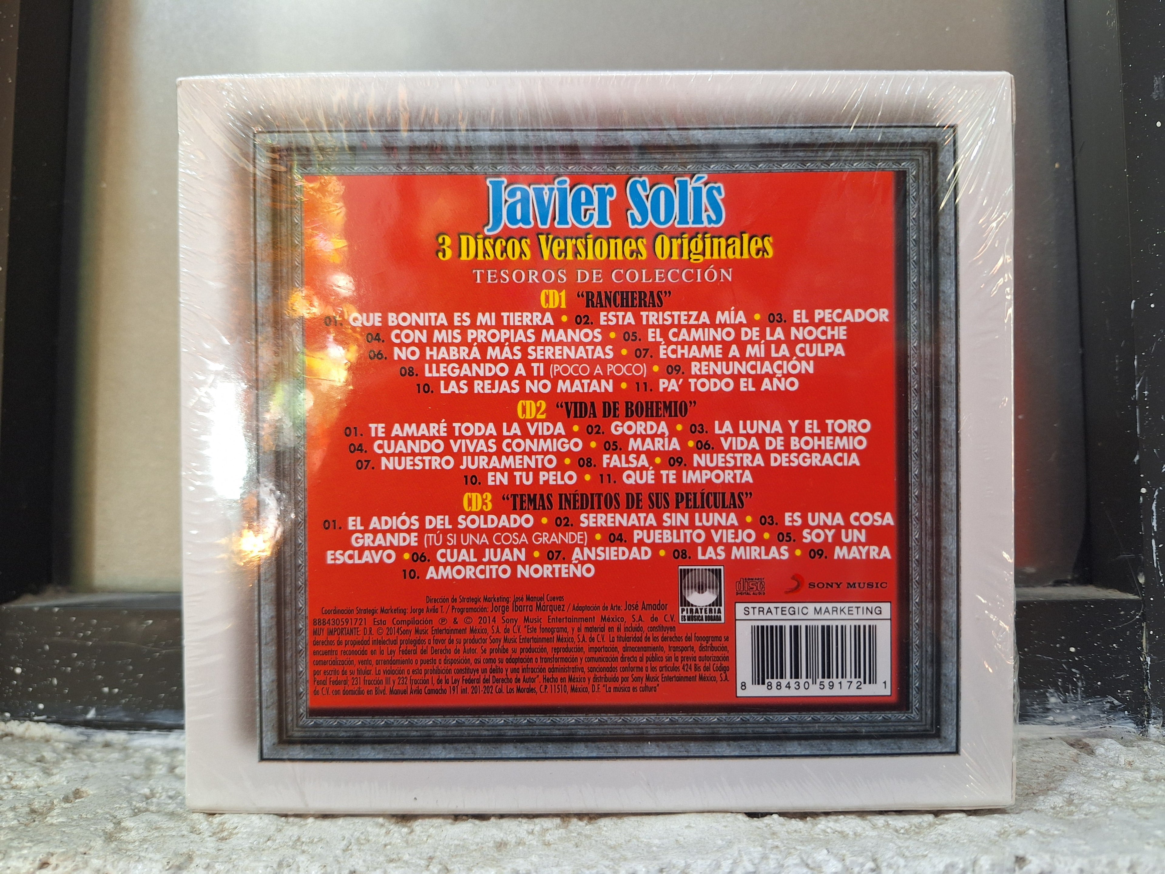 JAVIER SOLIS TESOROS DE COLECCIÓN 3 CD NUEVO ORIGINAL SELLADO [NACIONAL]