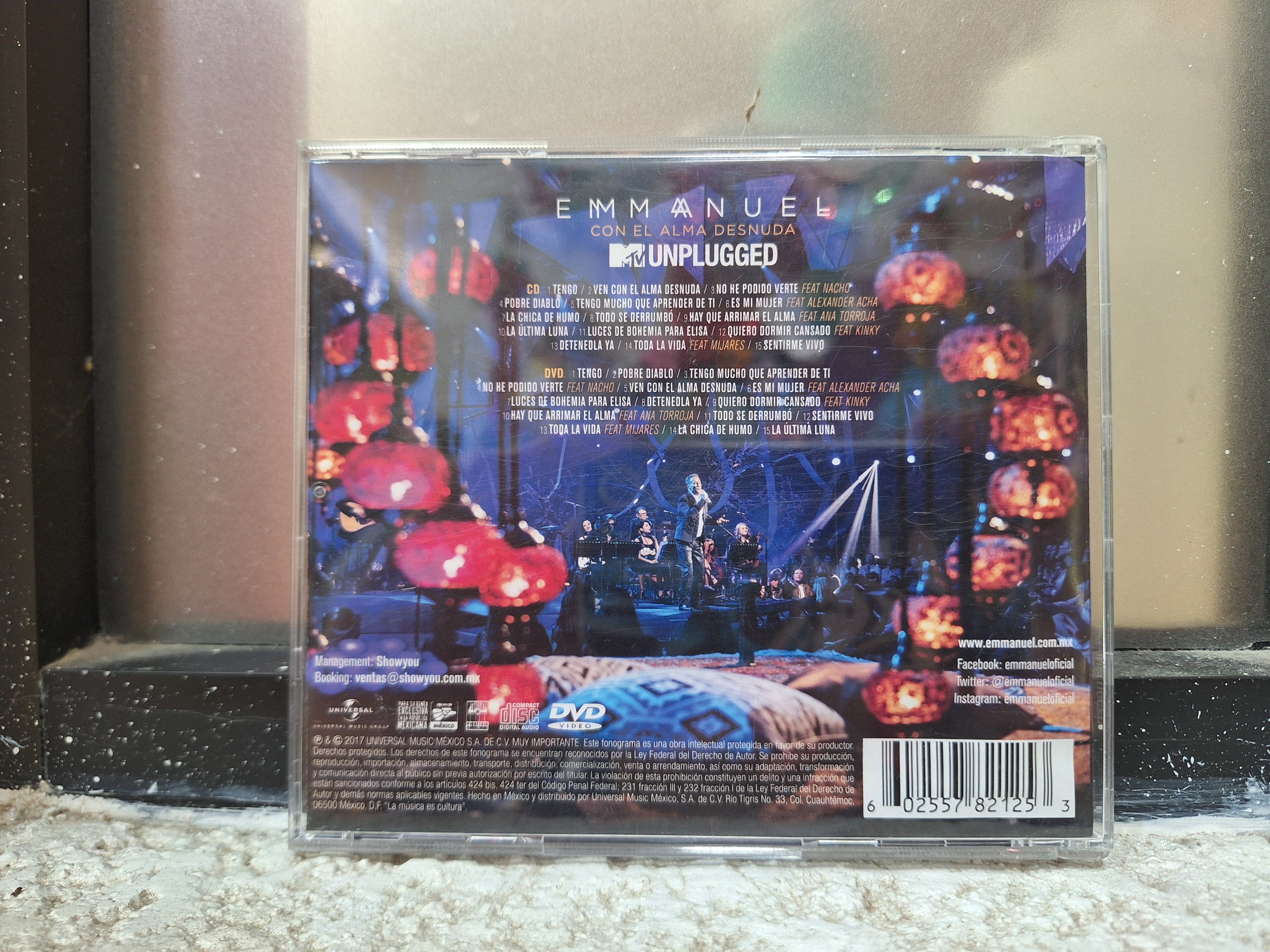 EMMANUEL CON EL ALMA DESNUDA MTV UNPLUGGED CD DVD USADO EN BUEN ESTADO [NACIONAL]