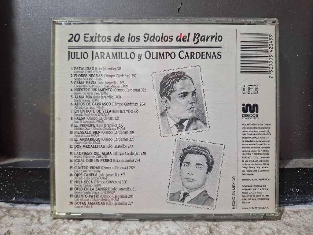 JULIO JARAMILLO Y OLIMPO CARDENAS 20 EXITOS DE LOS IDOLOS DEL BARRIO CD USADO [NACIONAL]