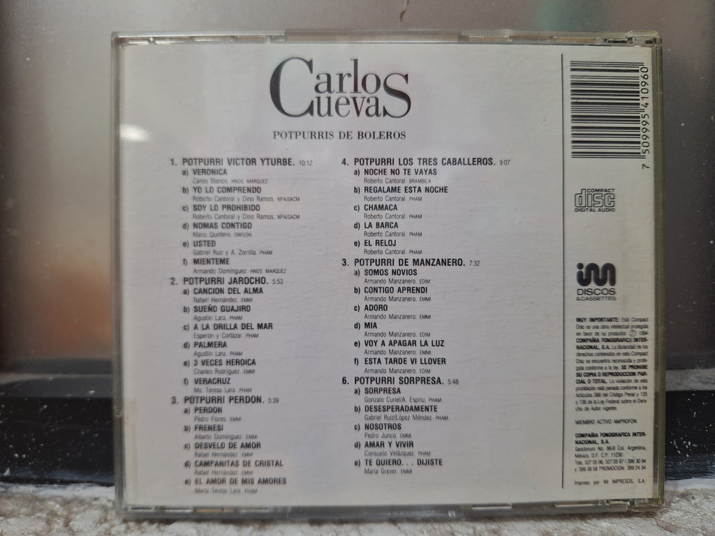 CARLOS CUEVAS POTPURRIS DE BOLEROS CD USADO EN BUEN ESTADO [NACIONAL]