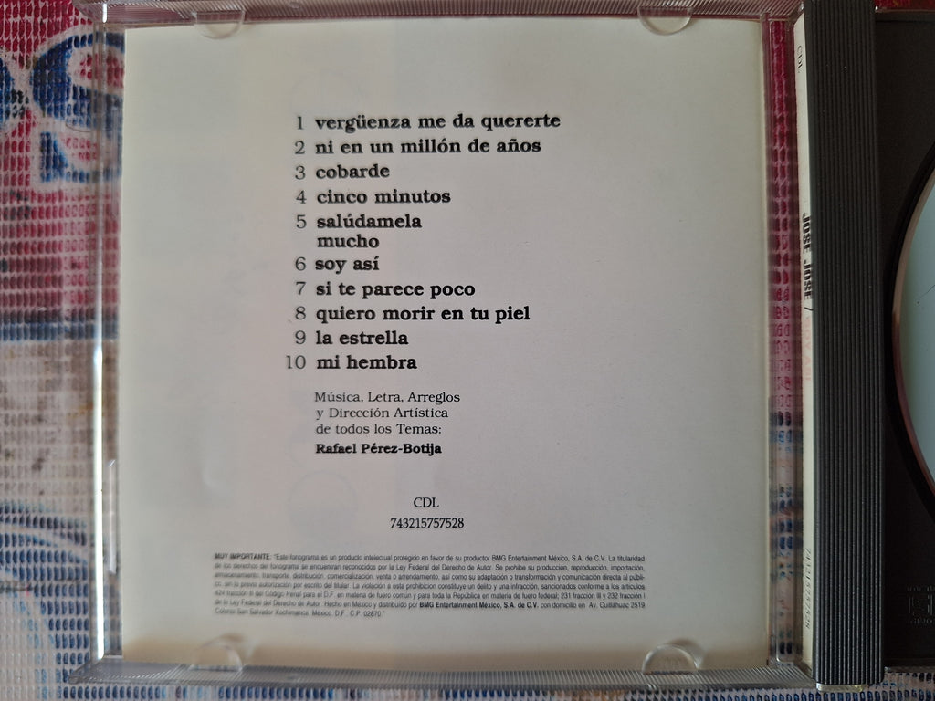 JOSE JOSE SOY ASI CD ORIGINAL USADO EN BUENAS CONDICIONES [NACIONAL] [REEDICION]