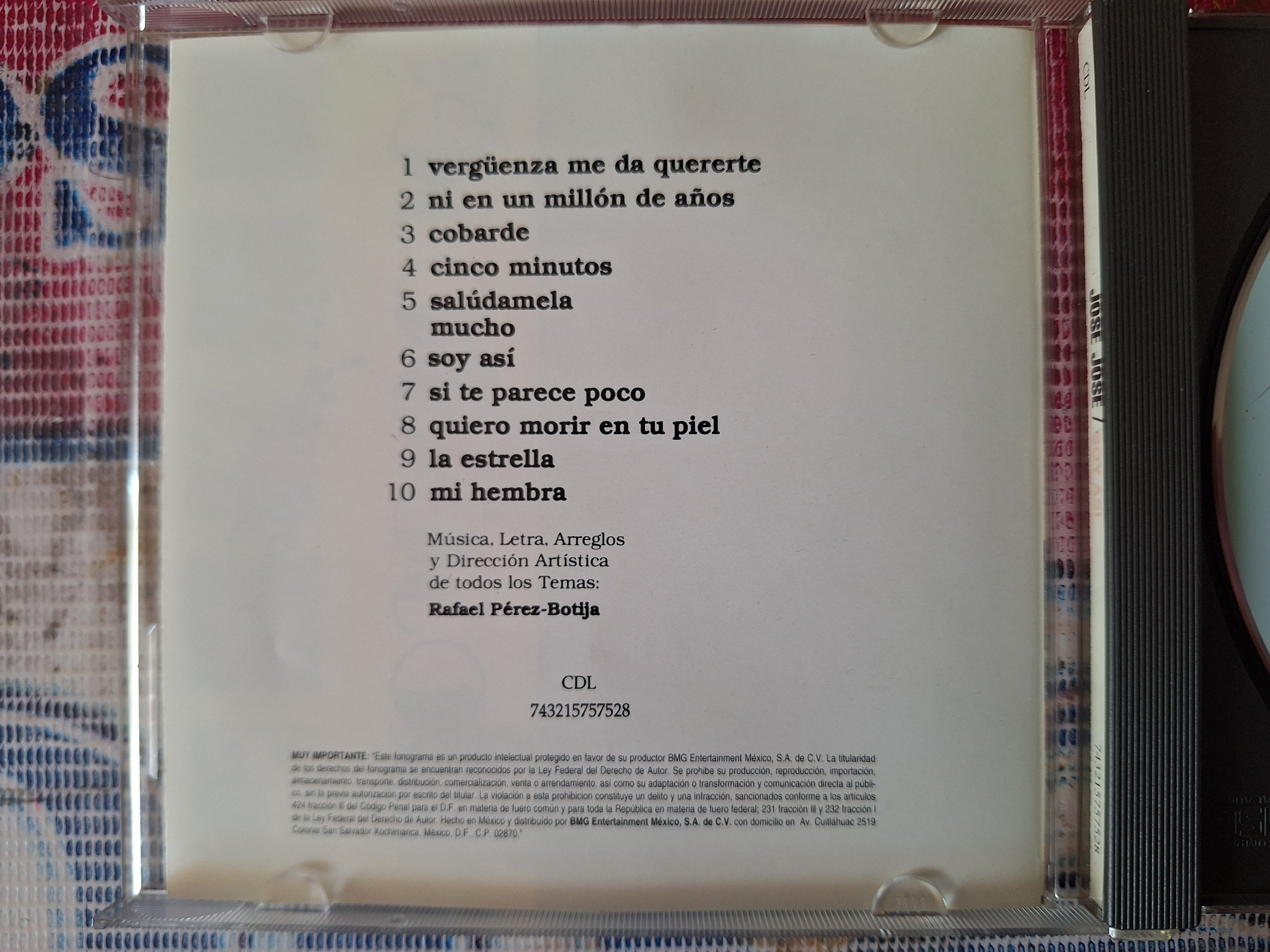 JOSE JOSE SOY ASI CD ORIGINAL USADO EN BUENAS CONDICIONES [NACIONAL] [REEDICION]
