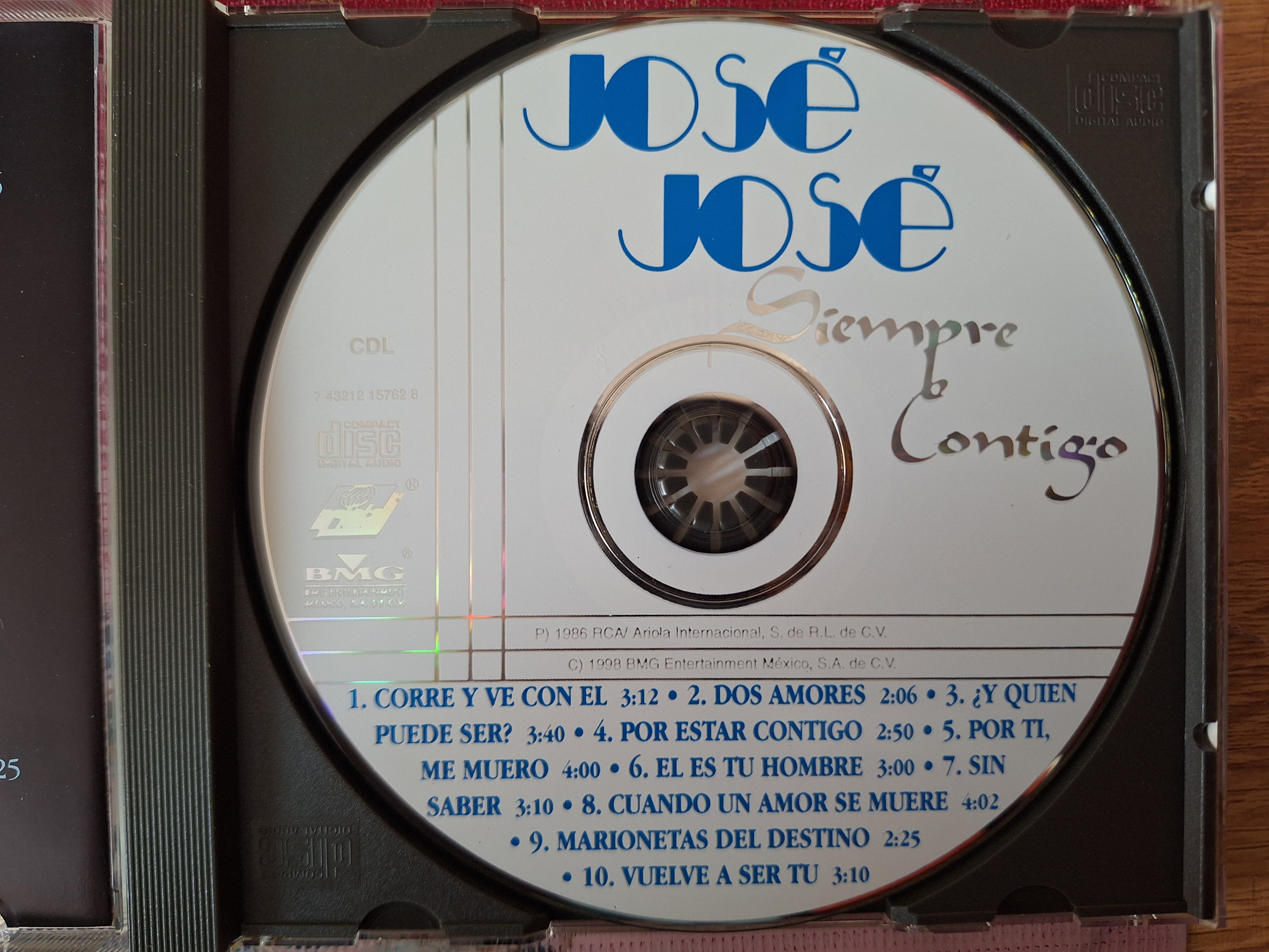 JOSE JOSE SIEMPRE CONTIGO CD ORIGINAL USADO EN BUENAS CONDICIONES [NACIONAL] [REEDICION]