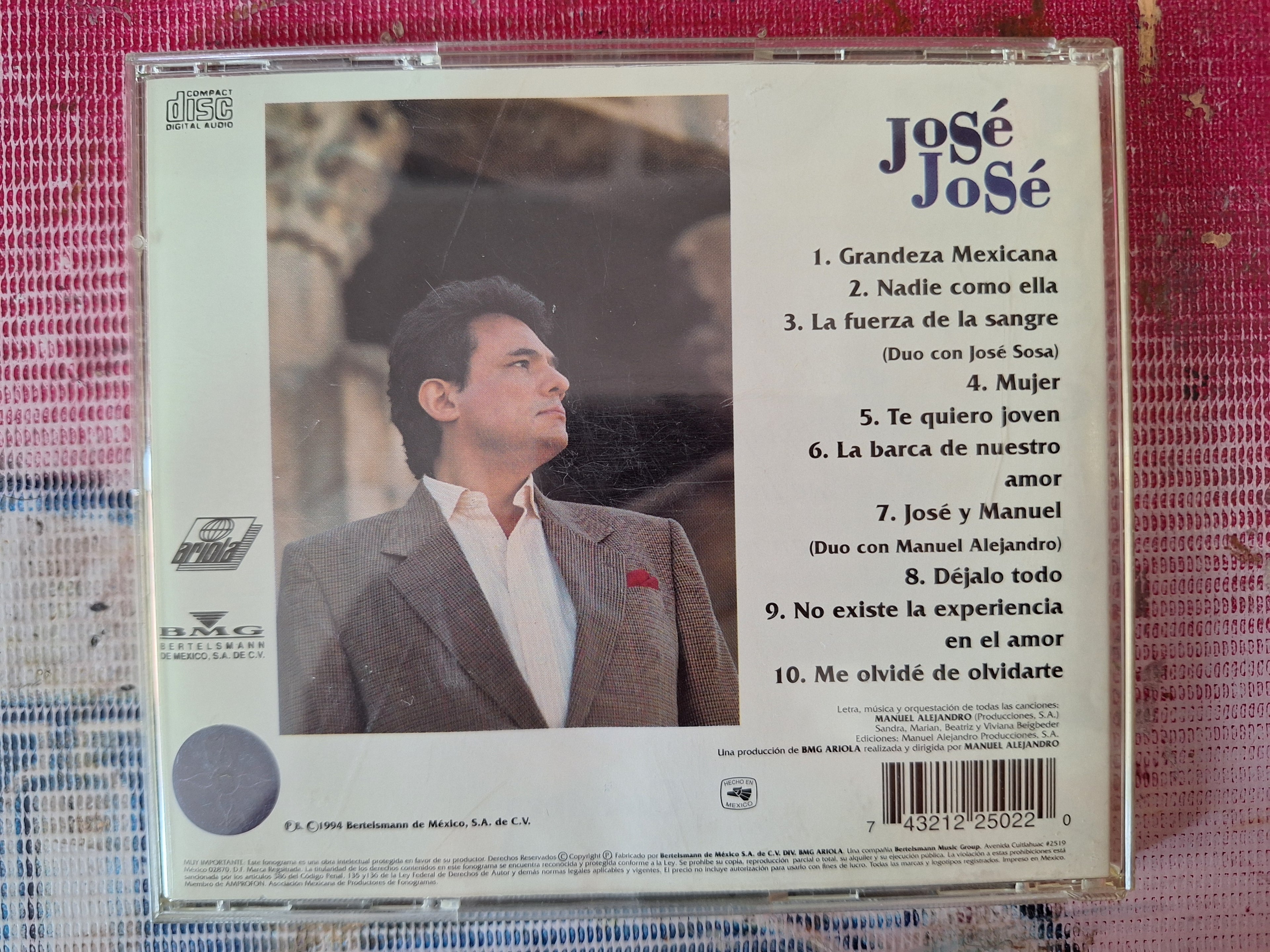 JOSE JOSE GRANDEZA MEXICANA CD ORIGINAL USADO EN BUENAS CONDICIONES [NACIONAL]