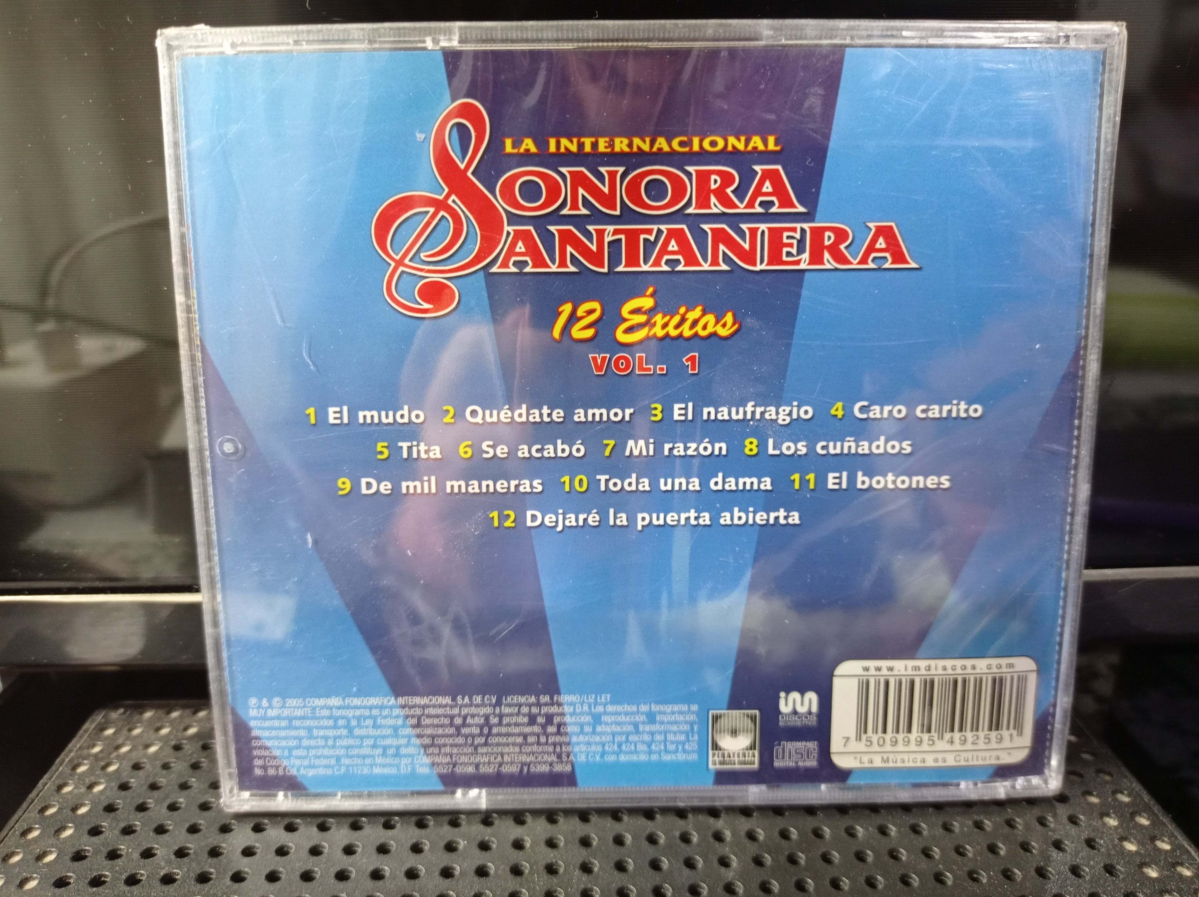 LA INT SONORA SANTANERA 12 EXITOS VOL. 1 CD ORIGINAL NUEVO SELLADO [NACIONAL]