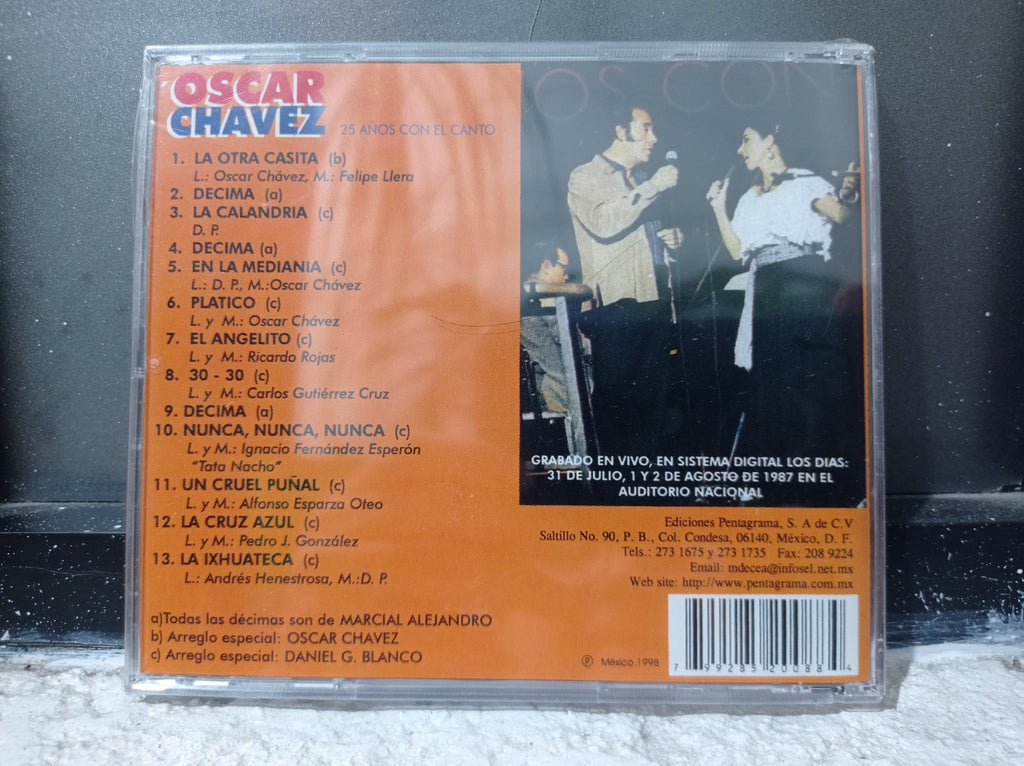 OSCAR CHAVEZ 25 AÑOS CON EL CANTO CD ORIGINAL NUEVO SELLADO [NACIONAL]