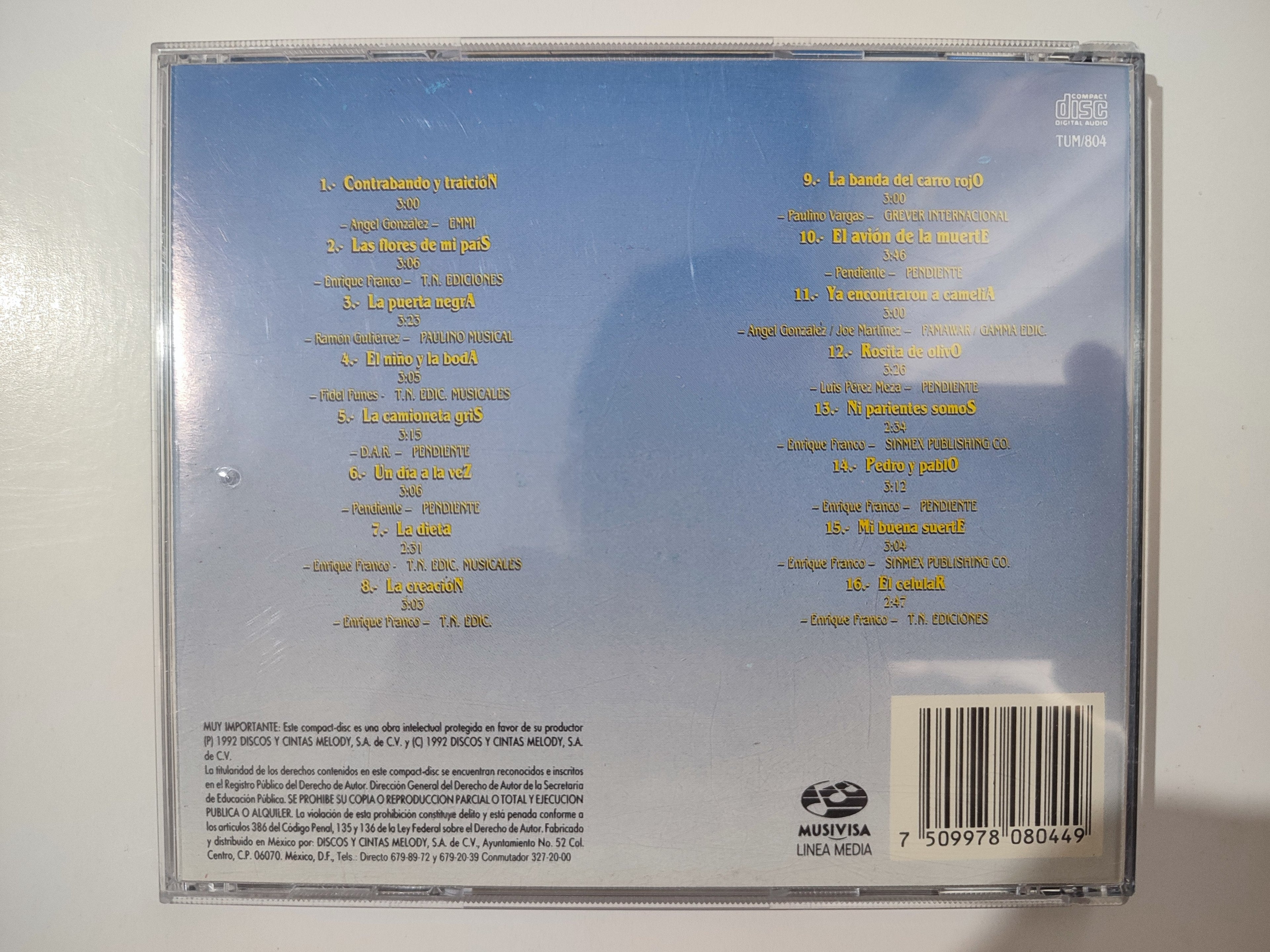 LOS TIGRES DEL NORTE 16 ZARPAZOS CD USADO EN BUEN ESTADO [NACIONAL]